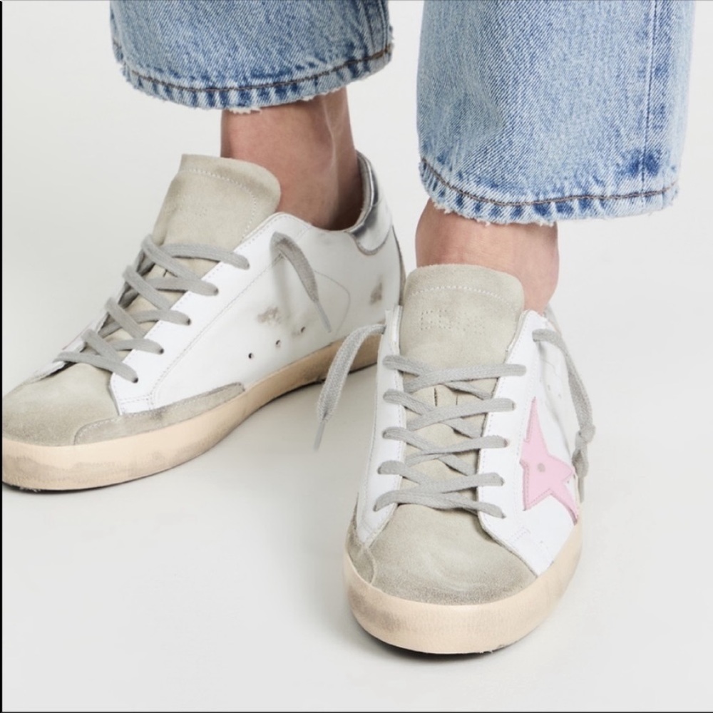 Golden Goose Superstar Sneaker White Leather/Ice/Orchid Pink sz 37 New in Box - Picture 13 of 13